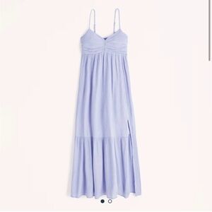 Abercrombie & Fitch Ruched Crinkle Maxi Dress